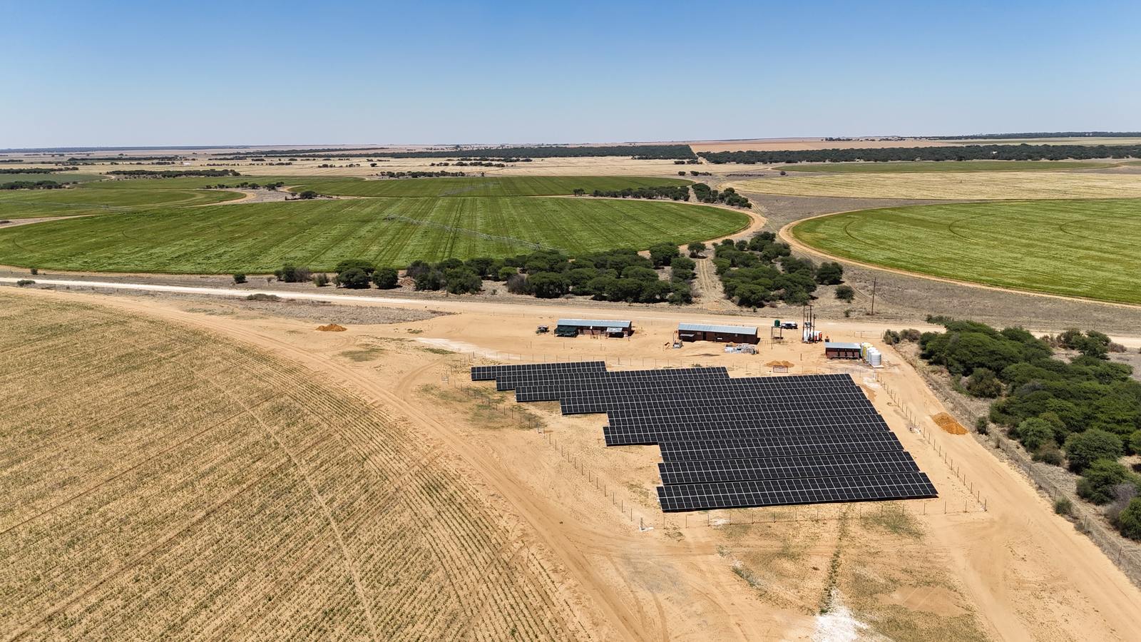 Ground-mounted solar array on a Free State farm by Class A Solar
