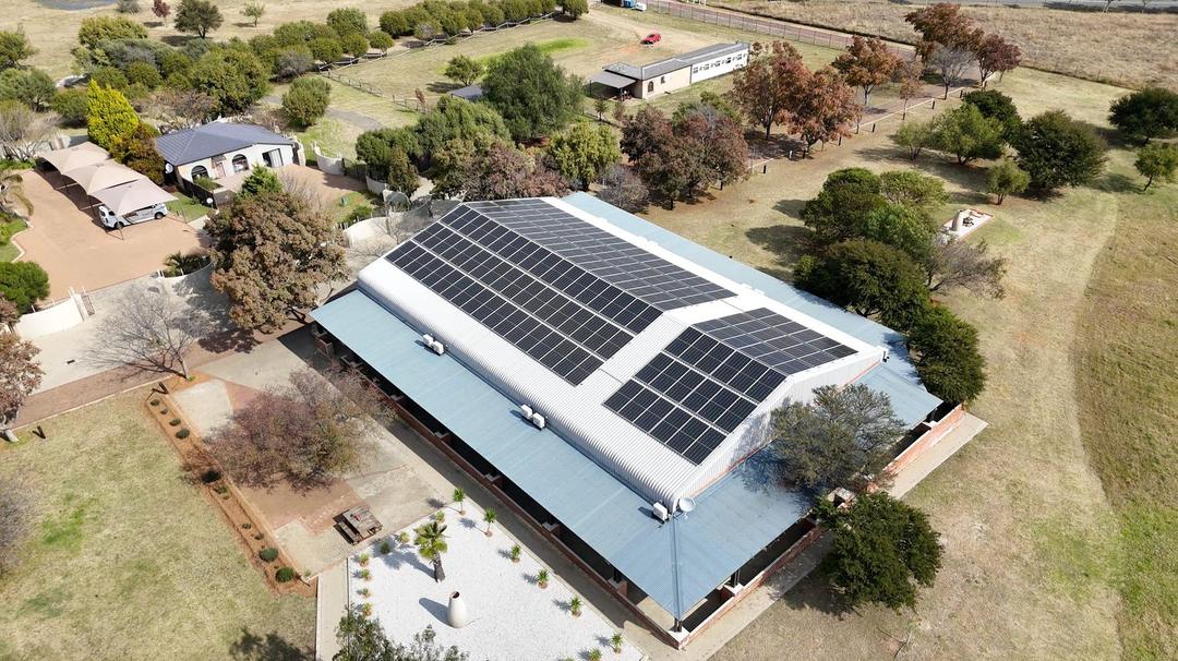 Blue Rain Guest House rooftop solar installation